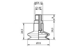 Vakuumsaugerset, Durchmesser 33 mm