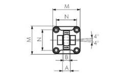 Rear hinge male with ball hinge drawing