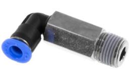 Acoplamento aparafusado push-in de joelho longo com O-ring, 4mm, R 1-8'', mini