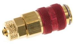 Quick coupling (red sliding sleeve) NW5 with light coupling, brass (MS)