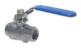 2-piece stainless steel ball valves with full passage to 63 bar (Eco-Line)