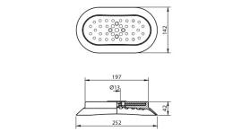 Ventouse ovale, diamètre 252x142 mm. Pièce de rechange