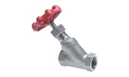 Stainless steel slanted sock shut-off valves up to 40 bar