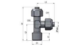 T push-in screw-in coupling drawinng