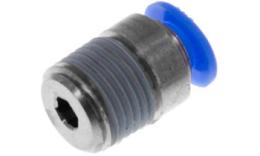 Straight push-in screw-in coupling, 4mm, tapered thread, round, mini