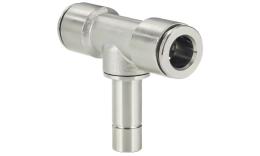 T push-in stem coupling, Nickel-plated brass