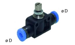 Inline speed control valve for inch hose