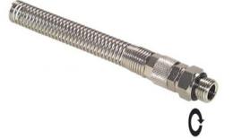 Straight swivel coupling with anti-kink spring