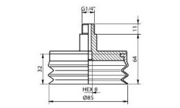 Vacuum cup set, diameter 85 mm 