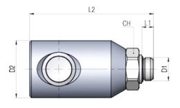 Veiligheidskoppeling DN8, buitendraad drawing