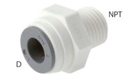 Push-in coupling straight, NPT thread, metric - dimensions Push-in coupling straight, NPT thread, metric - dimensions