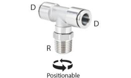 RVS push-in TE-fitting - afmetingen