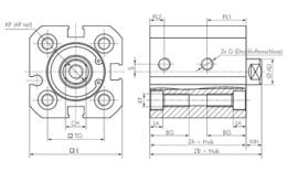 Kompaktzylinder, doppeltwirkend, ISO 21287 - Pneuparts-Serie