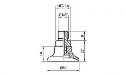 Flat suction cup round VC30