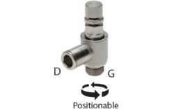 Válvulas de control de velocidad con válvula antirretorno, ajustables manualmente - dimensiones