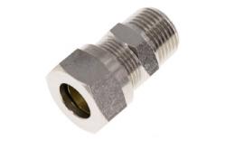 Straight push-in cutting coupling with conical gas thread 15 L pipe x R 1/2" MSV