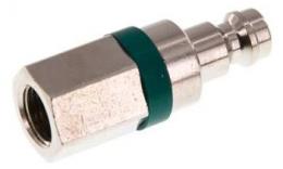 Coupling plug (green sliding sleeve) NW5 with inner thread, brass vernickeld (MSV)