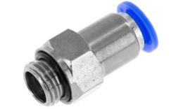 Straight push-in coupling with shut-off valve, self-shut-off Straight push-in coupling with shut-off valve, self-shut-off