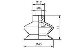 Vacuum cup, diameter 43 mm