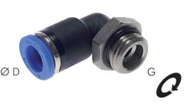IPS - Knee push in screw-in coupling short O-ring - drawing
