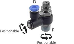 Throttling Check Valves, Conical Thread, Standard - Dimensions