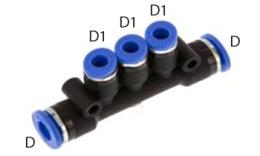 IPS - Inserto divisor de 4 pos. T recto - dimensiones