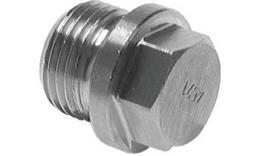 Plug with hexagon socket and band, with BSPT thread stainless steel