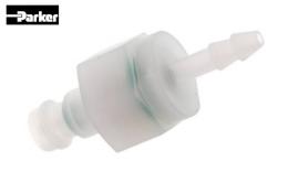 Plug-in nipple NW 5, lockable, 4 mm, with hose barb, PVDF