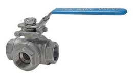 Stainless steel 3-way ball valves up to 63 bar (Eco-Line)