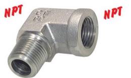 Knee-in screw with NPT thread Galvanized steel