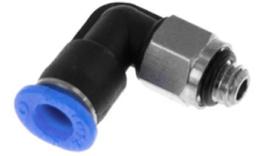 Knie push-in inschroefkoppeling O-ring, 4mm, M5, mini Knie push-in inschroefkoppeling O-ring, 4mm, M5, mini