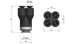 Top line Y-distributor,