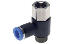 Knee screw-in screw-on coupling with O-ring