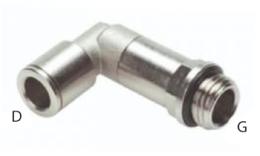 Knee screw-in couplings, long, MSV - dimensions