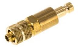 Double -sided lockable insert NW 2.7 with plug -in coupling, brass (MS)