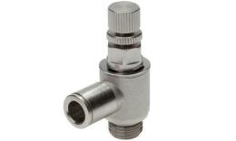 Speed control valves with check valve, manually adjustable