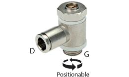 Knee banjo speed control valves supply air regulating - dimensions