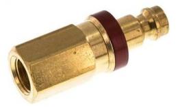 Double -sided lockable clutch plug (red sliding sleeve) NW5 with interior wire, brass (MS)