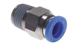 Straight push-in fitting conical thread 