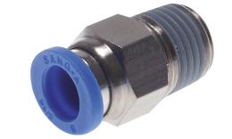 Straight screw-in coupling with conical thread