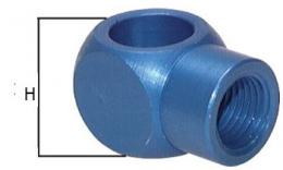 L-banjo housing with internal thread - Aluminum