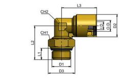 Truck fitting parallel knee male 