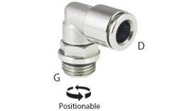 Swivel knee push-in coupling, male thread, MSV - size