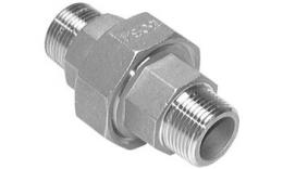 Three-part coupling with external thread-conical sealing stainless steel