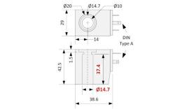 Afmetingen 24V DC DIN A