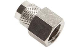 Screw-in coupling with female thread - Brass nickel-plated