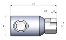 Veiligheidskoppeling DN8, binnendraad drawing