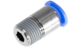 Straight push-in screw-in coupling, 6mm, conical thread, round, mini