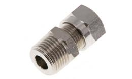 Straight push-in cutting coupling with conical gas thread 12 L tube x R 1/2" MSV