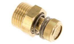 Smoorgeluiddemper G 1/2", messing, kartelschroef